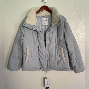 Hurley Women's Soft Blue Puffer Jacket